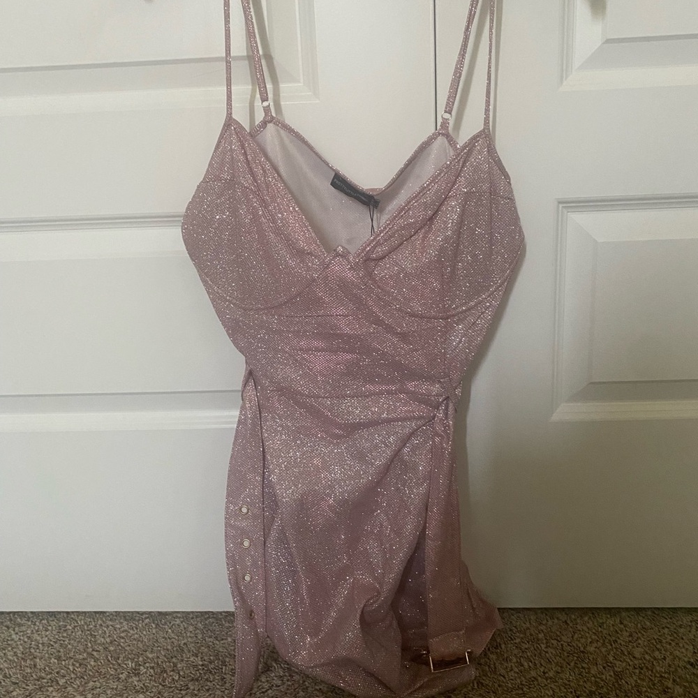 Pink sparkly dress from Pretty Little Thing